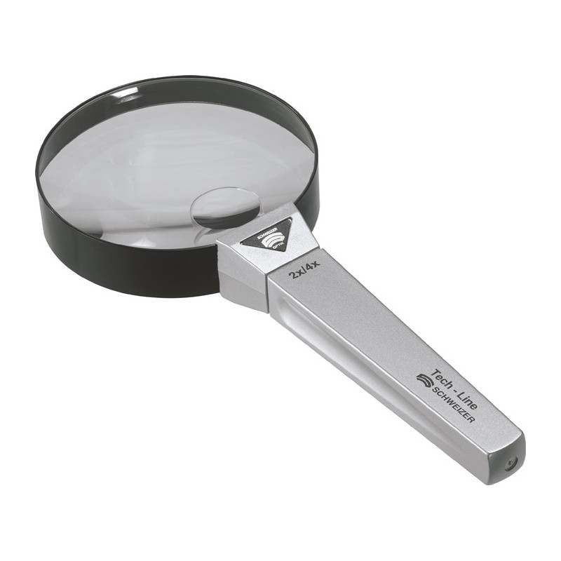 Loupe à main Tech-Line agrandissement 2x/4x D. de lentille 90/20 mm SCHWEIZER Loupe à main Tech-Line agrandissement 2x/4x D. de lentille 90/20 mm SCHWEIZER