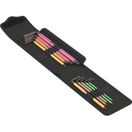 avec tête sphérique sur la branche longue · pour vis à profilé à six pans creux et vis à profilé TORX® femelles · chaque clé a u