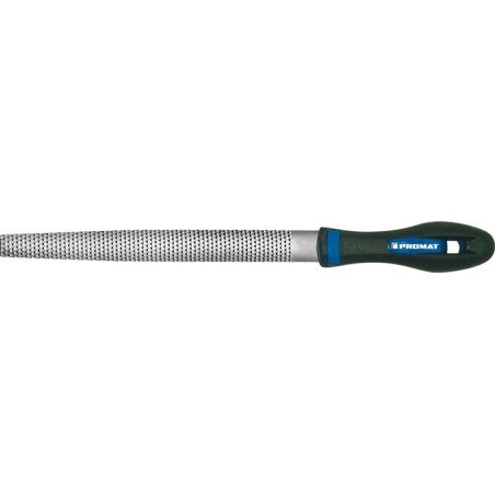 Râpe à bois DIN 7263 C L. 200 mm coupe transv. 20 x 5,5 mm coupe 2 demi-rond Ergonomique bicomposant PROMAT