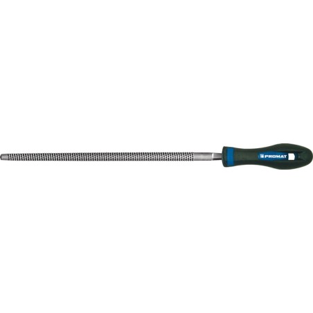 Râpe à bois DIN 7263 E L. 200 mm coupe transv. 8 mm coupe 2 rond Ergonomique bicomposant PROMAT