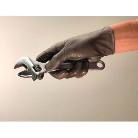 Gant jetable TouchNTuff 93-250 taille 7,5-8 anthracite nitrile EN 374 catégorie EPI III 100 pièces/boîte ANSELL