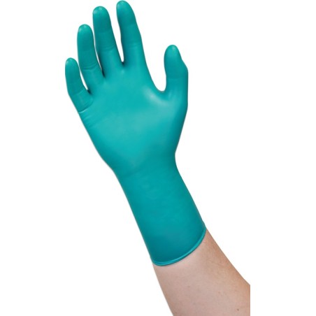 Gant jetable Microflex 93-260 taille 6,5-7 vert/bleu néoprène/nitrile EN 388, EN 374 catégorie EPI III 50 pièces/boîte ANSELL