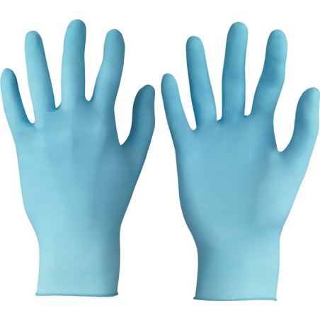 Gant jetable TouchNTuff 92-670 taille 7,5-8 bleu clair nitrile EN 374 catégorie EPI III 100 pièces/boîte ANSELL