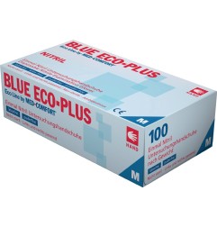 Gant jetable Blue Eco Plus taille M bleu nitrile EN 374, EN 455 catégorie EPI I 100 pièces/boîte AMPRI