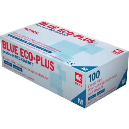 Gant jetable Blue Eco Plus taille M bleu nitrile EN 374, EN 455 catégorie EPI I 100 pièces/boîte AMPRI