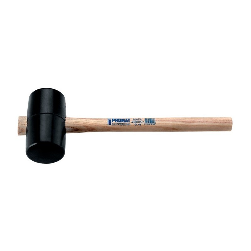 Maillet caoutchouc PROMAT Dia de la tête 90 mm L. de la tête 139 mm noir frêne 90 Shore A bande plate