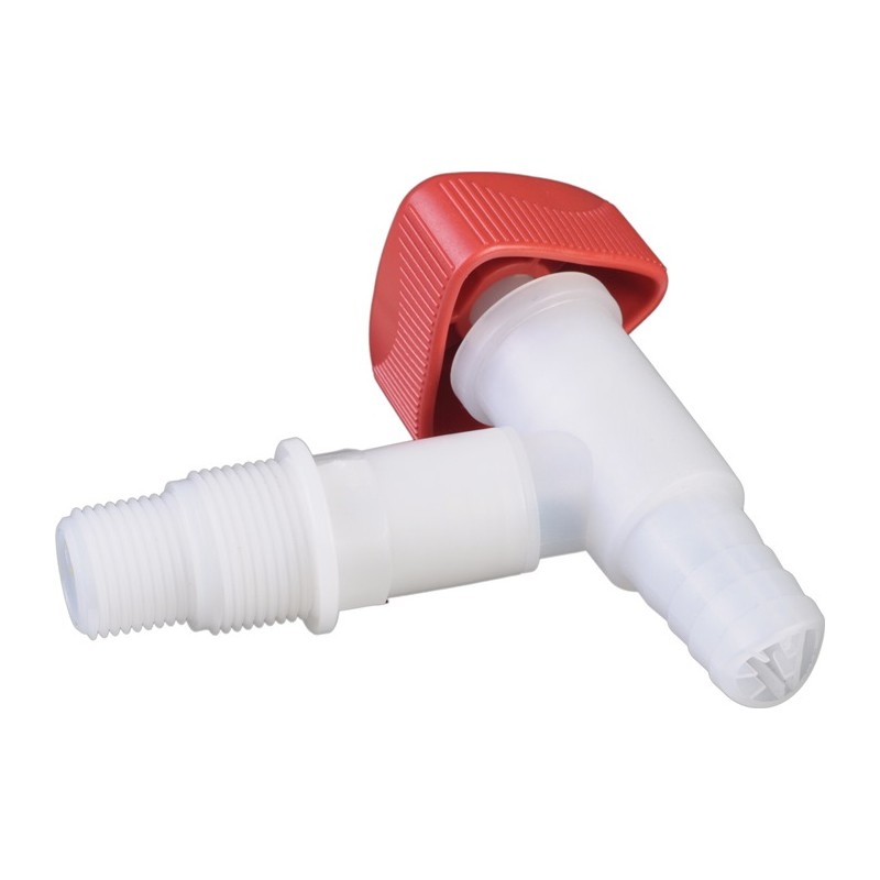 Robinet de sortie HDPE / LDPE R 1/2 + R 3/4 " HÜNERSDORFF Robinet de sortie HDPE / LDPE R 1/2 + R 3/4 " HÜNERSDORFF