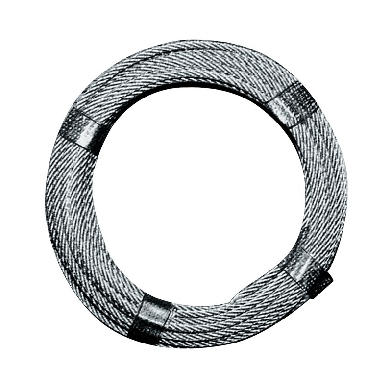 Câble en acier D. 2,0-3,0 mm long. 10 m 6 x 7 + 1 FE force de rupture minimum 2,34 kN acier, galvanisé avec gainage plastique Câble en acier D. 2,0-3,0 mm long. 10 m 6 x 7 + 1 FE force de rupture minimum 2,34 kN acier, galvanisé avec gainage plastique