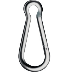 Mousqueton DIN 5299, forme C longueur 50 mm épaisseur de fil 5 mm capacité de charge 100 kg galvanisé
