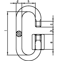 Maillon d'attache rapide taille 4 H. intérieure 33 mm l. douv. 5,5 mm galvanisé