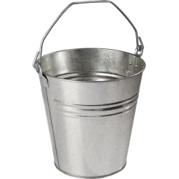 Seau 9,5 l tôle en acier, galvanisé argent D. 280 mm hauteur 280 mm