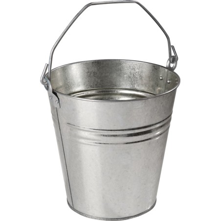 Seau 9,5 l tôle en acier, galvanisé argent D. 280 mm hauteur 280 mm