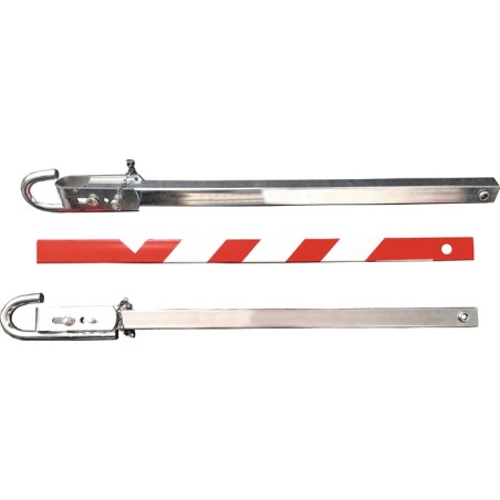 Tige de remorquage acier galvanisé L750xl170xH60 mm poids 1,1 kg, rouge-blanc avec sac de rangement