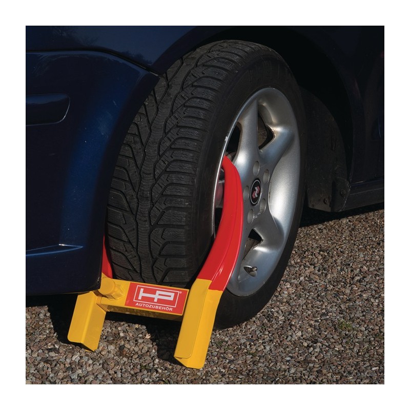 Sabot de Denver acier, revêtement par poudre L485xl345xH90 mm poids 3,8 kg rouge/jaune emballage LS Sabot de Denver acier, revêtement par poudre L485xl345xH90 mm poids 3,8 kg rouge/jaune emballage LS