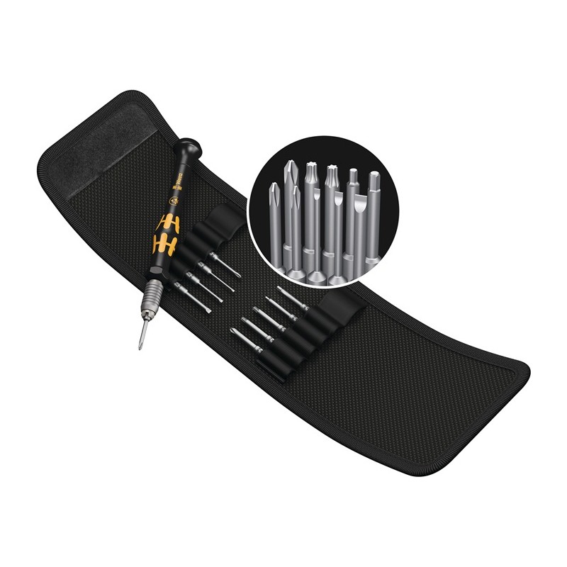 Jeu tournevis de mécanique de précision KK Micro-Set ESD/11 11 pièces fente/PH/TORX®/6 pans WERA Jeu tournevis de mécanique de précision KK Micro-Set ESD/11 11 pièces fente/PH/TORX®/6 pans WERA