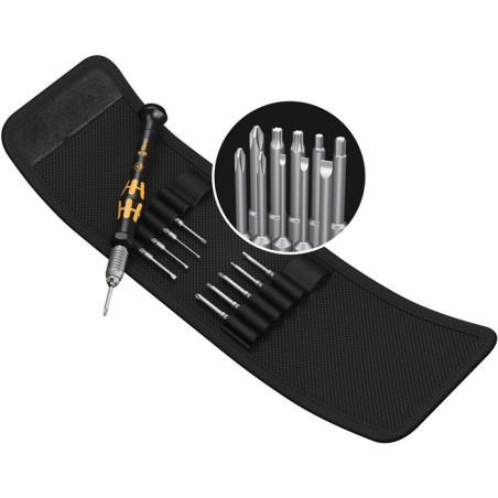 Jeu tournevis de mécanique de précision KK Micro-Set ESD/11 11 pièces fente/PH/TORX®/6 pans WERA