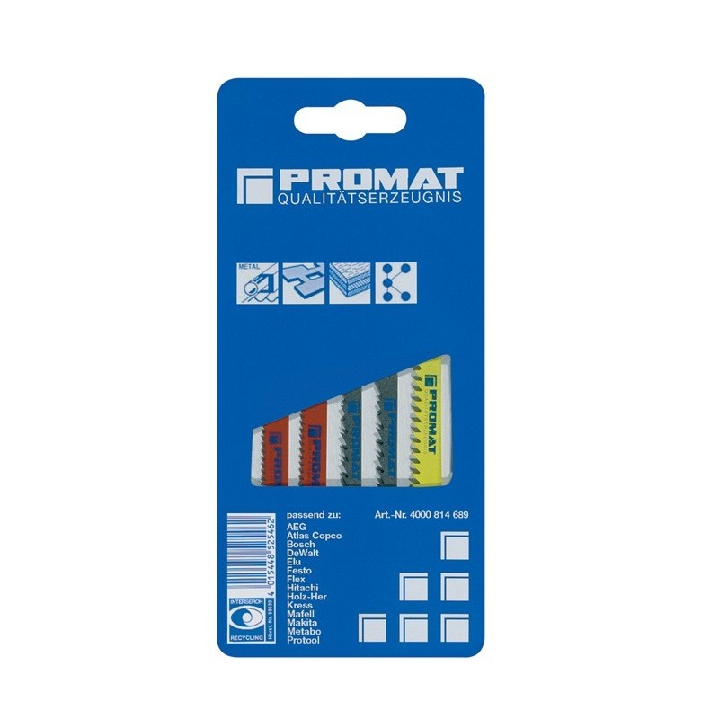 5 lames de scies sauteuses pour bois/métal PROMAT
