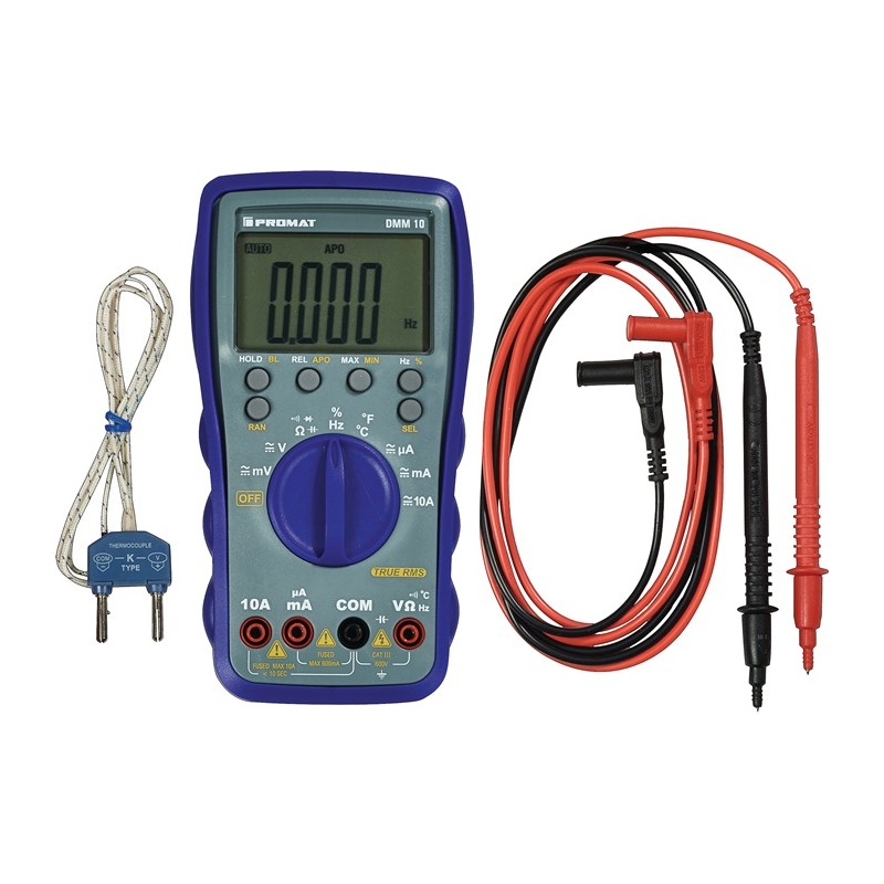 Multimètre DMM 10 0-600 V AC/DC TRUE RMS température PROMAT Multimètre DMM 10 0-600 V AC/DC TRUE RMS température PROMAT