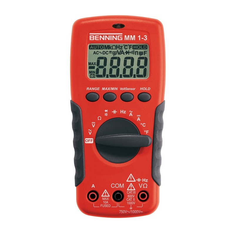 Multimètre MM 1-3 0,1 mV-750 V AC, 0,1 mV-1000 V DC RMS BENNING Multimètre MM 1-3 0,1 mV-750 V AC, 0,1 mV-1000 V DC RMS BENNING