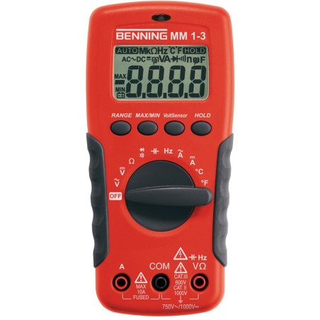 Multimètre MM 1-3 0,1 mV-750 V AC, 0,1 mV-1000 V DC RMS BENNING
