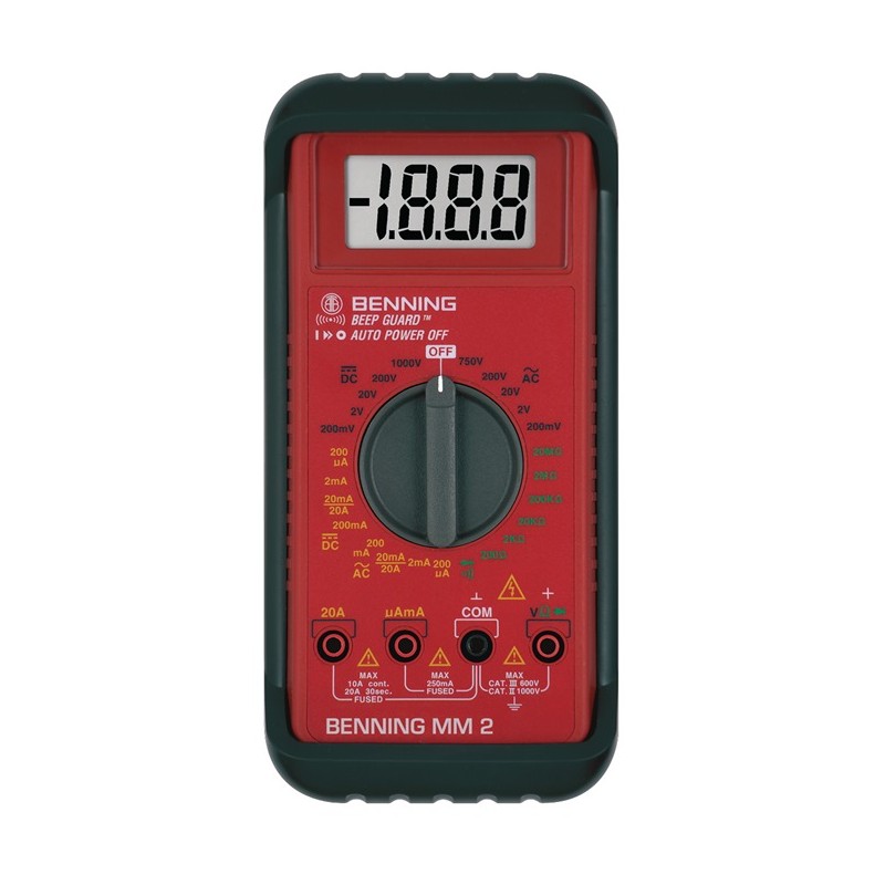 Multimètre MM 2 0,1 mV-750 V AC, 0,1 mV-1000 V DC RMS BENNING Multimètre MM 2 0,1 mV-750 V AC, 0,1 mV-1000 V DC RMS BENNING
