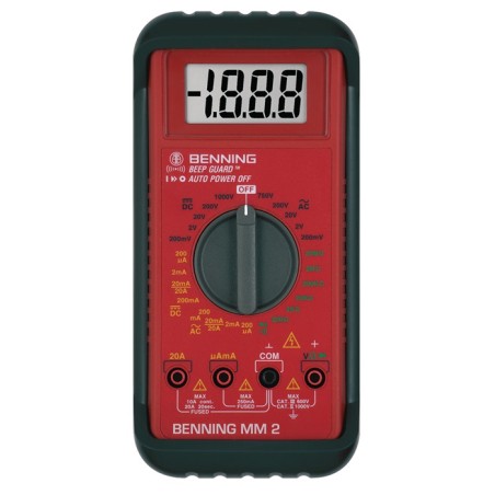 Multimètre MM 2 0,1 mV-750 V AC, 0,1 mV-1000 V DC RMS BENNING