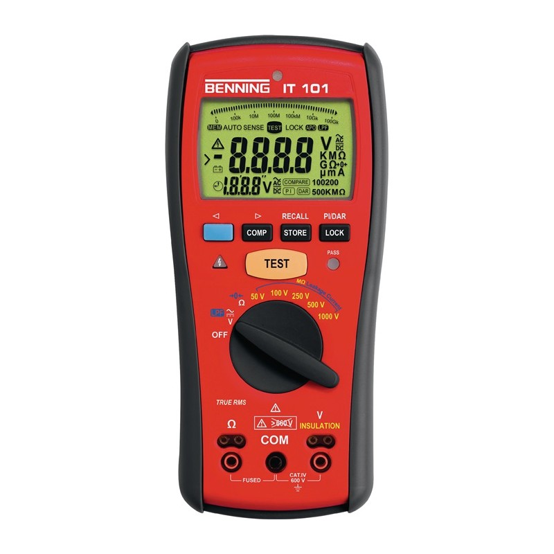 Appareil de mesure isolation/résistance IT 101 0,1 V-600 V CA/CC V 1 k?-20 G? BENNING Appareil de mesure isolation/résistance IT 101 0,1 V-600 V CA/CC V 1 k?-20 G? BENNING