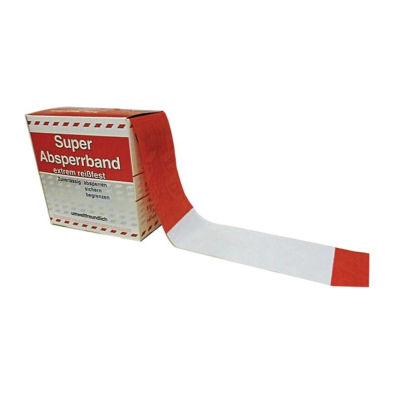 Bande de marquage longueur 100 m largeur 80 mm hachuré rouge/blanc 100m/carton KELMAPLAST