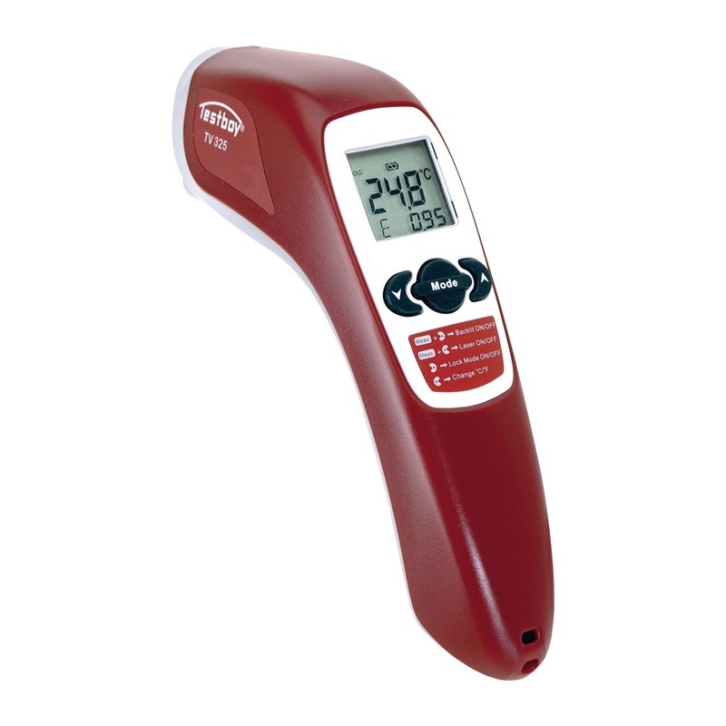 Thermomètre à infrarouge TV 325 - 60 à 500 degr. C 2 x de type AAA 2 x de type AAA TESTBOY Thermomètre à infrarouge TV 325 - 60 à 500 degr. C 2 x de type AAA 2 x de type AAA TESTBOY