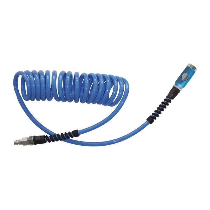 Set de tuyaux spiralés D. intérieur 8 mm D. ext. 12 mm longueur 3,5 m raccord de sécurité DN 7,4 EWO Set de tuyaux spiralés D. intérieur 8 mm D. ext. 12 mm longueur 3,5 m raccord de sécurité DN 7,4 EWO