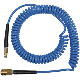Set de tuyaux spiralés D. intérieur 6,5 mm D. ext. 10 mm longueur 6 m raccord DN 7,2 rouleau RIEGLER
