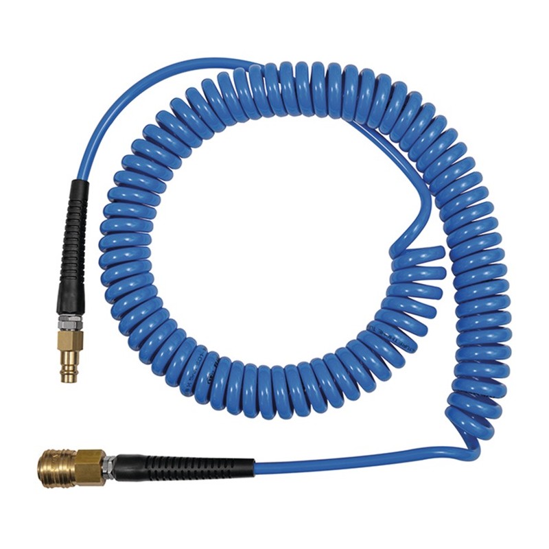 Set de tuyaux spiralés D. intérieur 6,5 mm D. ext. 10 mm longueur 6 m raccord DN 7,2 rouleau RIEGLER Set de tuyaux spiralés D. intérieur 6,5 mm D. ext. 10 mm longueur 6 m raccord DN 7,2 rouleau RIEGLER