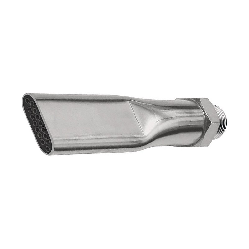 Buse plate Serie 22 filetage extérieur laiton nickelé longueur 100 mm largeur 21 mm RIEGLER Buse plate Serie 22 filetage extérieur laiton nickelé longueur 100 mm largeur 21 mm RIEGLER
