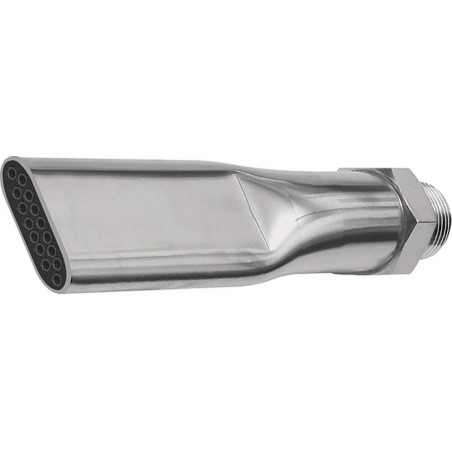 Buse plate Serie 22 filetage extérieur laiton nickelé longueur 100 mm largeur 21 mm RIEGLER