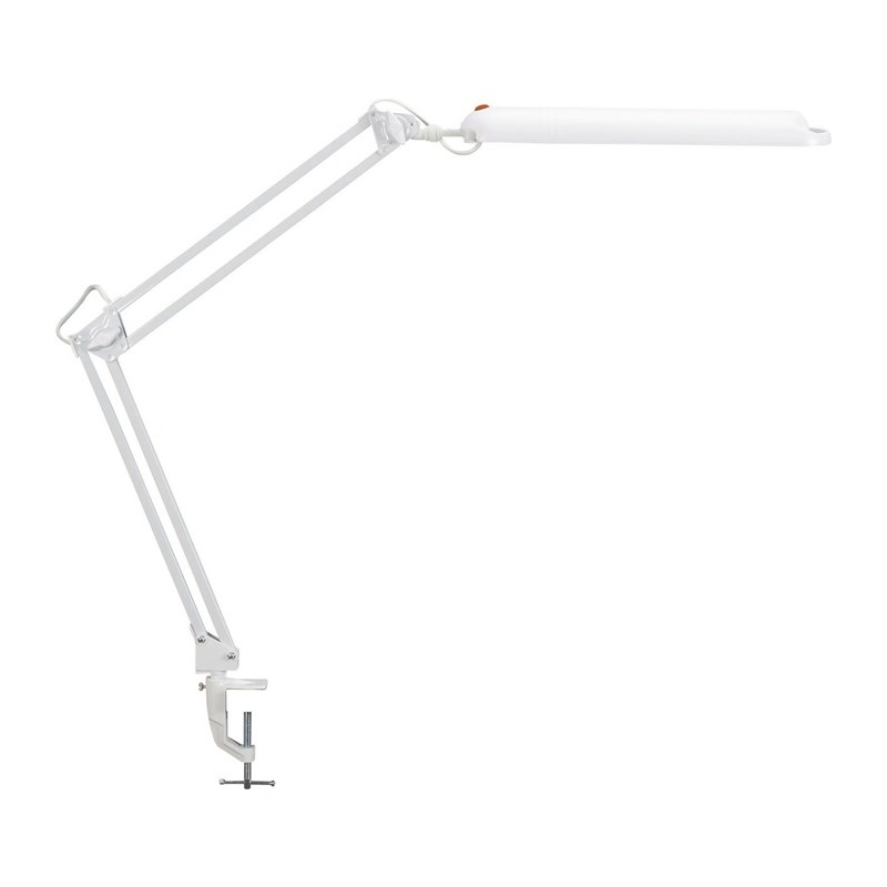 Lampe de bureau métal/plastique blanc hauteur maxi. 450 mm avec pince de table avec LED Lampe de bureau métal/plastique blanc hauteur maxi. 450 mm avec pince de table avec LED