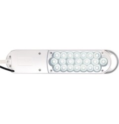 Lampe de bureau métal/plastique blanc hauteur maxi. 450 mm avec pince de table avec LED