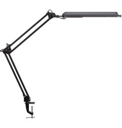 Lampe de bureau métal/plastique blanc hauteur maxi. 450 mm avec pince de table avec LED