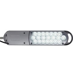 Lampe de bureau métal/plastique blanc hauteur maxi. 450 mm avec pince de table avec LED
