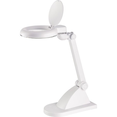Éclairage à loupe à LED lunette 88,9 mm (3,5 po.) pied blanc avec cache, tête ronde