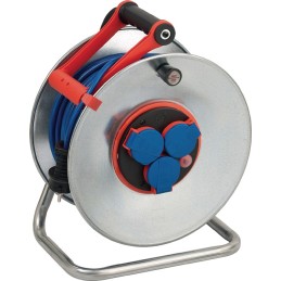 Dérouleur de câble Garant S Bretec 50 m AT N05V3V3-F 3 x 1,5 mm² 290 mm 3 prises de courant de sécurité tôle d'acier IP44 BRENNE