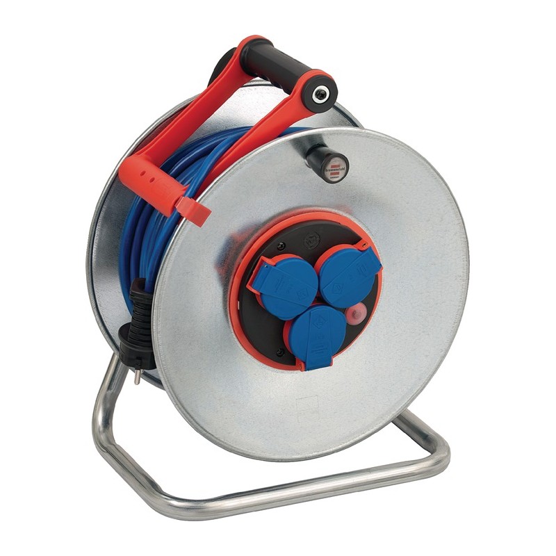 Dérouleur de câble Garant S Bretec 50 m AT N05V3V3-F 3 x 1,5 mm² 290 mm 3 prises de courant de sécurité tôle d'acier IP44 BRENNE Dérouleur de câble Garant S Bretec 50 m AT N05V3V3-F 3 x 1,5 mm² 290 mm 3 prises de courant de sécurité tôle d'acier IP44 BRENNE