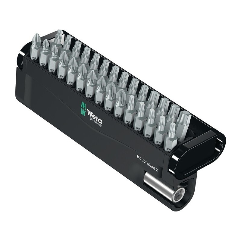 Assortiment d'embouts Bit-Check 30 Wood 2 30 pièces PH/PZD/TX WERA