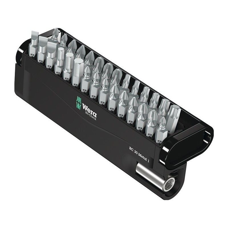 Assortiment d'embouts Bit-Check 30 Metal 1 30 pièces fente/PH/PZD/TX/6 pans WERA