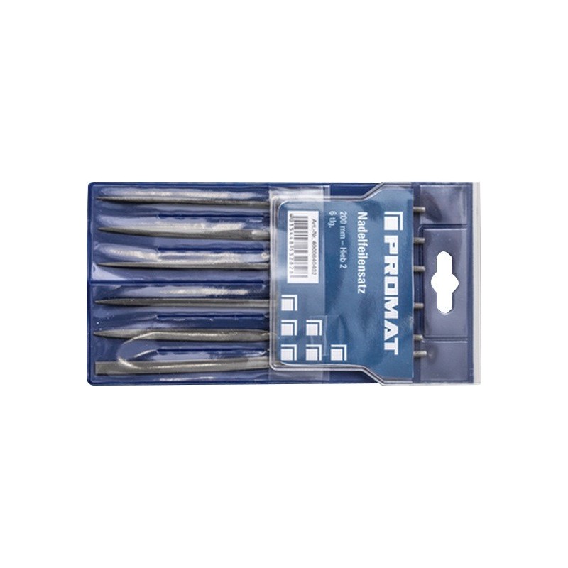 Jeu de 6 limes aiguilles longueur 160 mm coupe 2 6 pièces PROMAT