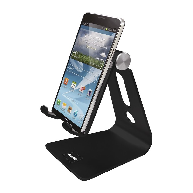 Support pour téléphone portable l.74xP83xH100 mm aluminium argent HELIT Support pour téléphone portable l.74xP83xH100 mm aluminium argent HELIT