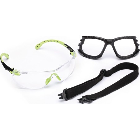 Lunettes de protection Solus 1000-Set EN 166, EN 170, EN 172 branches vertes, verres transparents polycarbonate 3M