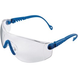 Lunettes de protection Op-Tema EN 166-1FT branches bleues, verres transparents polycarbonate HONEYWELL
