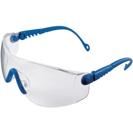 Lunettes de protection Op-Tema EN 166-1FT branches bleues, verres transparents polycarbonate HONEYWELL