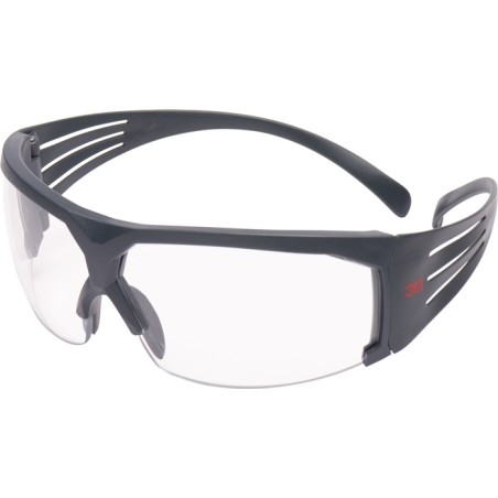 Lunettes de protection SecureFit-SF600 EN 166 branches grises, verres transparents polycarbonate 3M