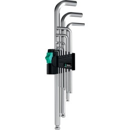 Jeu de clés mâles coudées 950 PKL 7 pcs. support en plastique SW 1,5-6 mm long tête sphérique acier CV WERA